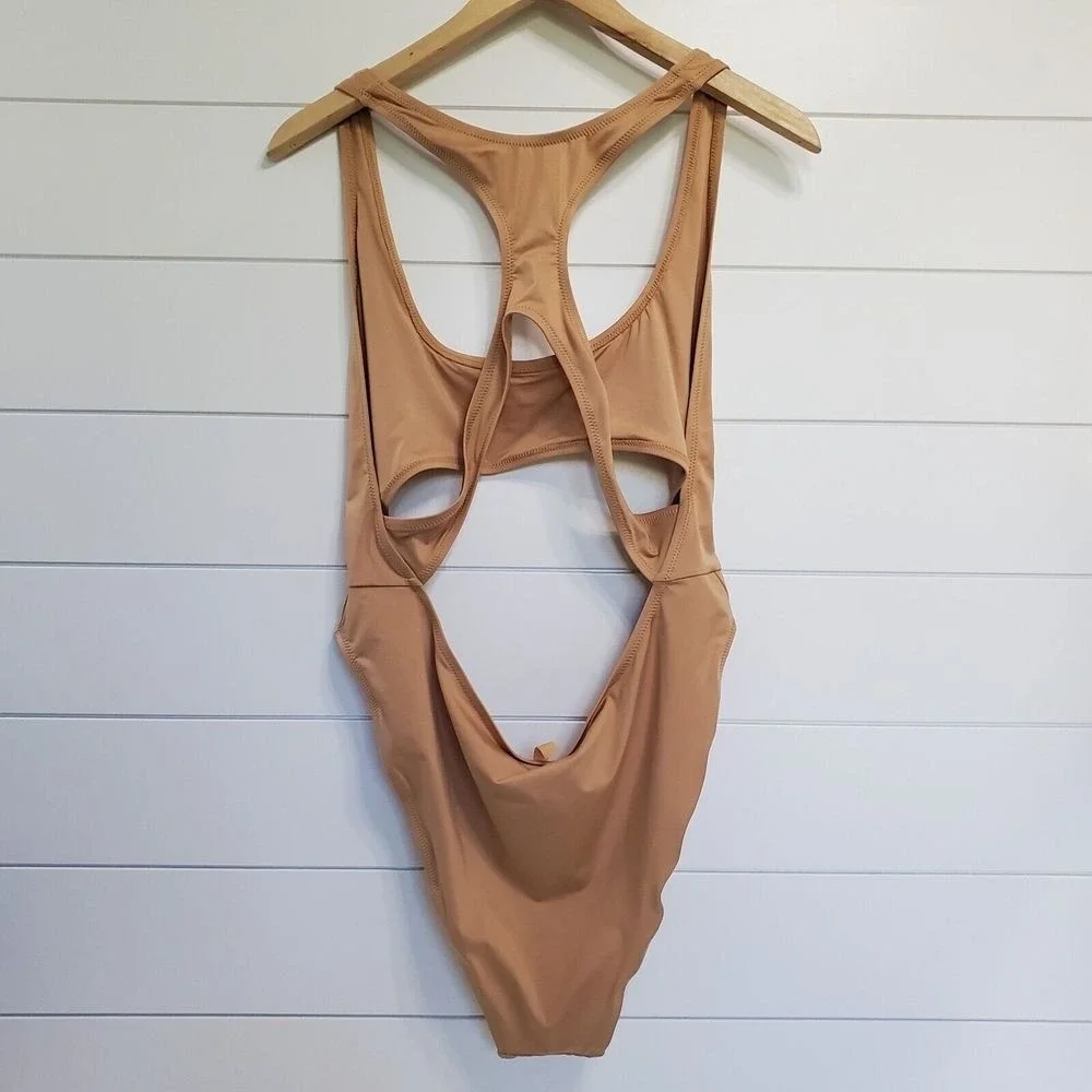 SKIMS One-Piece Cutout Swimsuit in Nude Tan NWT